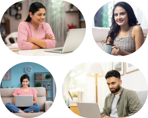 Pictures of mental health therapist and clients