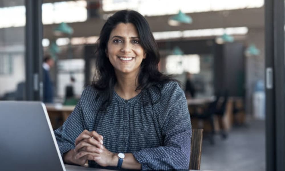 Therapist on a video call